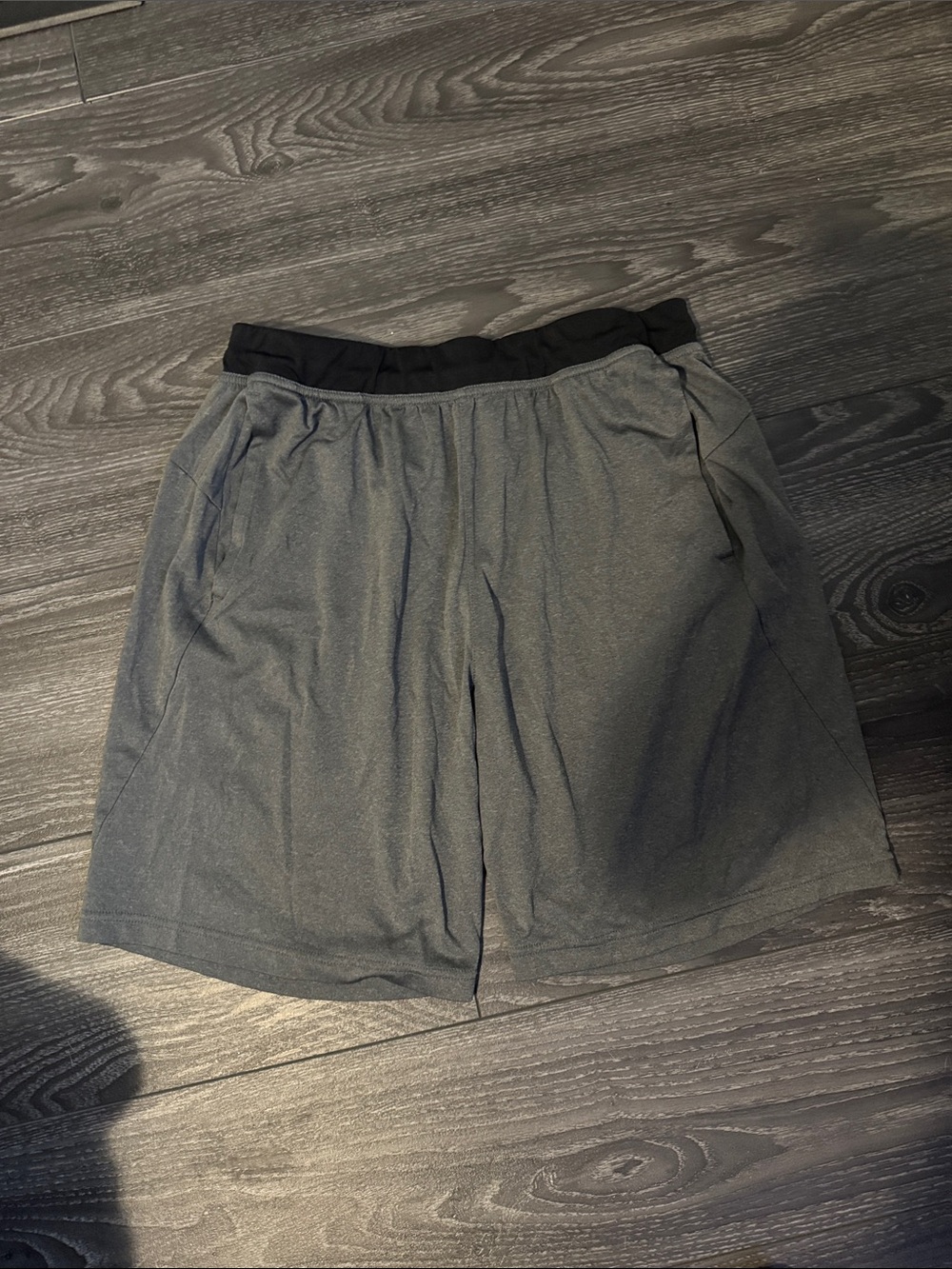 adidas Men's Charcoal Gray Athletic Shorts with Black Waistband